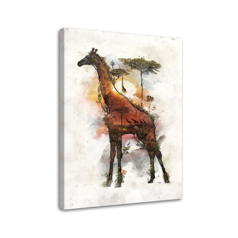 Fashionable Canvas paintings - Giraffe and Africa in the background Barrett Biggers | FEEBY