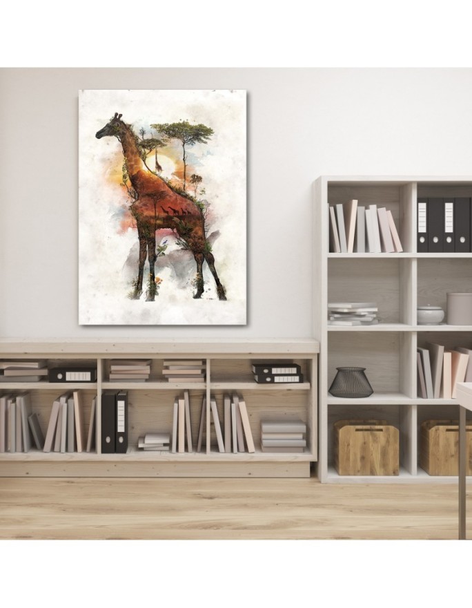 Fashionable Canvas paintings - Giraffe and Africa in the background Barrett Biggers | FEEBY