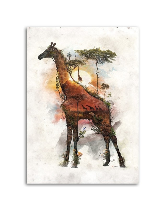 Fashionable Canvas paintings - Giraffe and Africa in the background Barrett Biggers | FEEBY