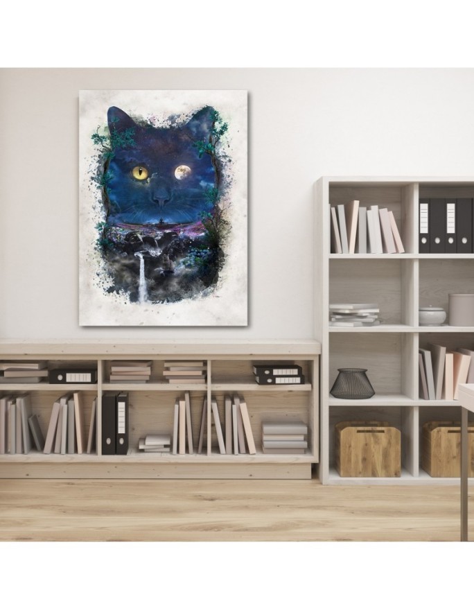 Pictures on Canvas living room - Black cat at night Barrett Biggers | FEEBY