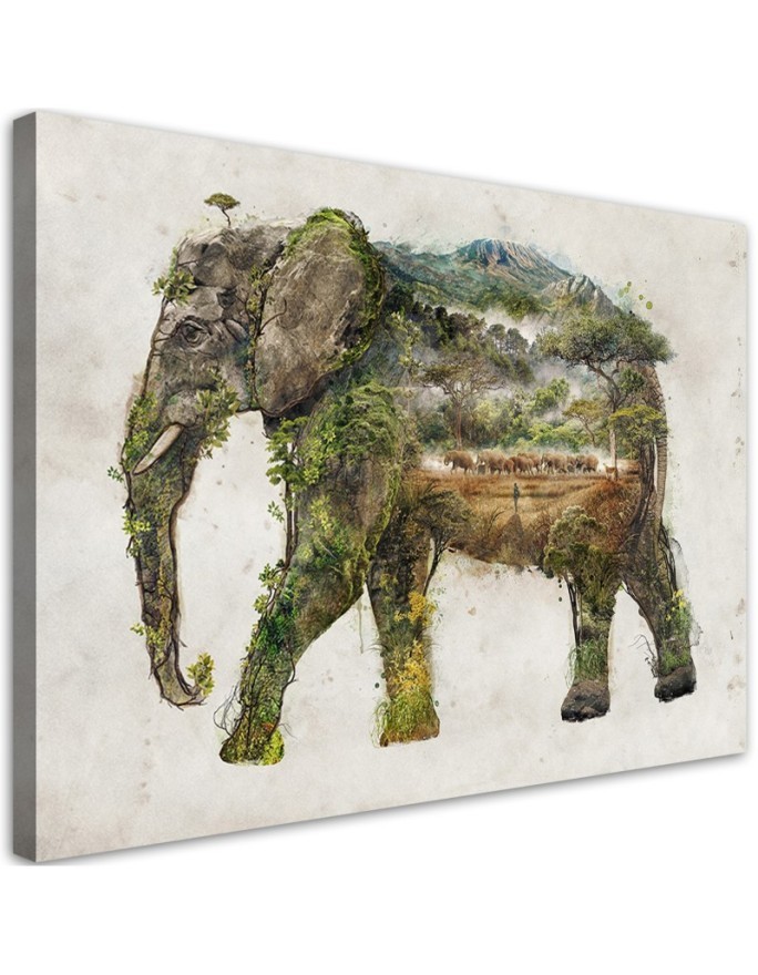 Bedroom Canvas painting - Elephant and expedition Barrett Biggers | FEEBY