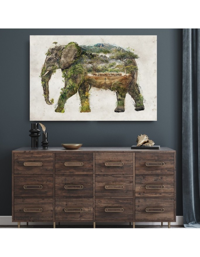 Bedroom Canvas painting - Elephant and expedition Barrett Biggers | FEEBY