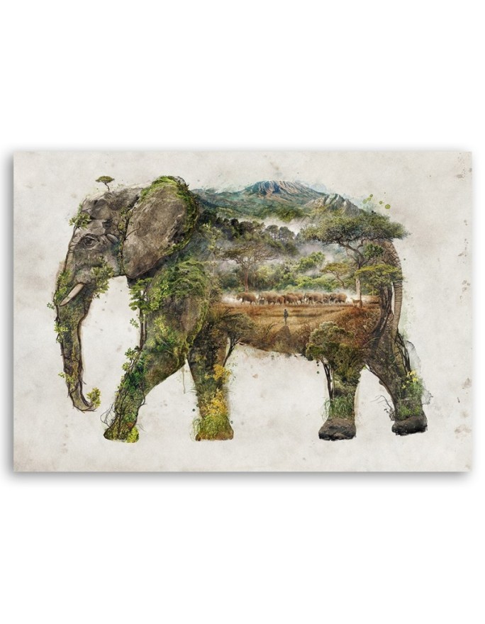 Bedroom Canvas painting - Elephant and expedition Barrett Biggers | FEEBY