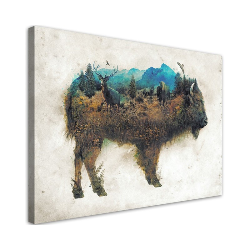 Wall art painting - Bison and clearing Barrett Biggers | FEEBY