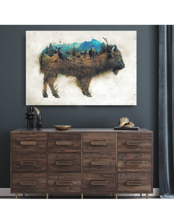 Wall art painting - Bison and clearing Barrett Biggers | FEEBY