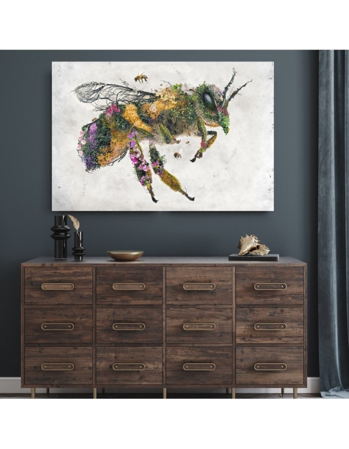 Canvas prints for the modern living room - Bee with flowers Barrett Biggers | FEEBY
