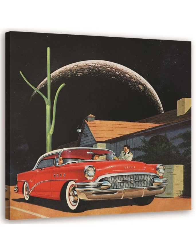 Canvas print Red car in...