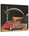 Wall art painting - Red car in front of a house Lili Chartrand | FEEBY