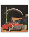 Wall art painting - Red car in front of a house Lili Chartrand | FEEBY