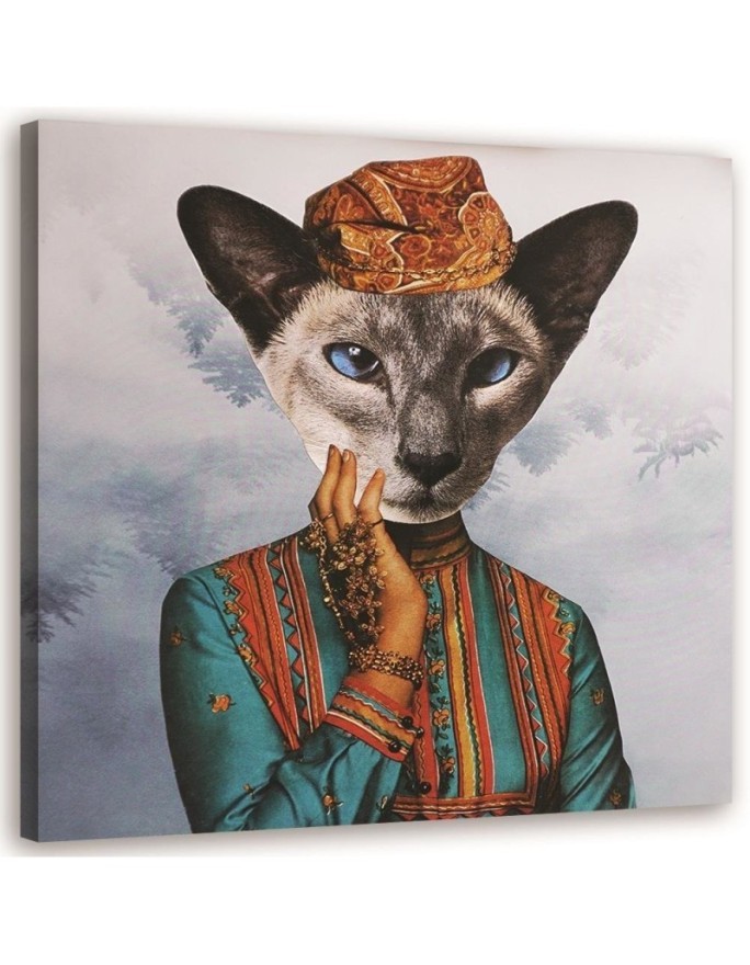 Modern wall art painting - Cat in a dress Lili Chartrand | FEEBY