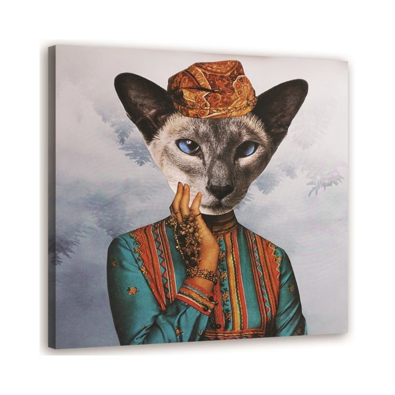 Modern wall art painting - Cat in a dress Lili Chartrand | FEEBY