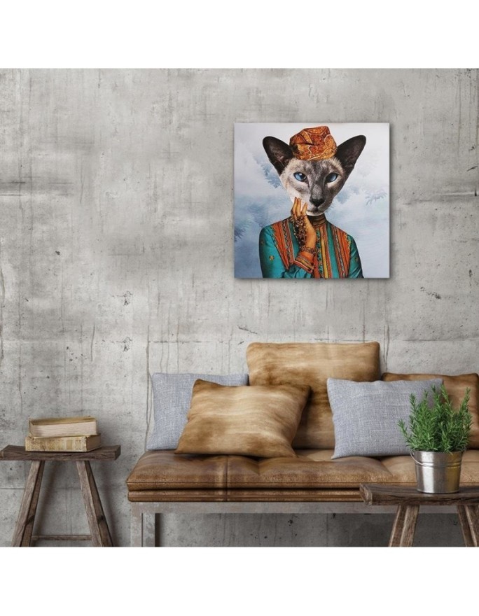 Modern wall art painting - Cat in a dress Lili Chartrand | FEEBY