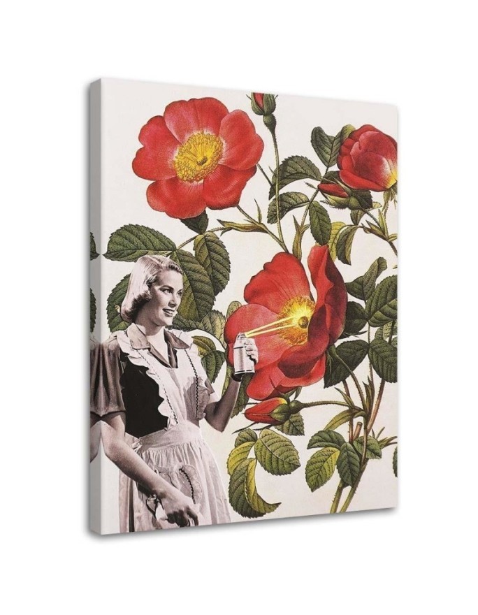 Wall art painting - Woman painting flowers Lili Chartrand | FEEBY