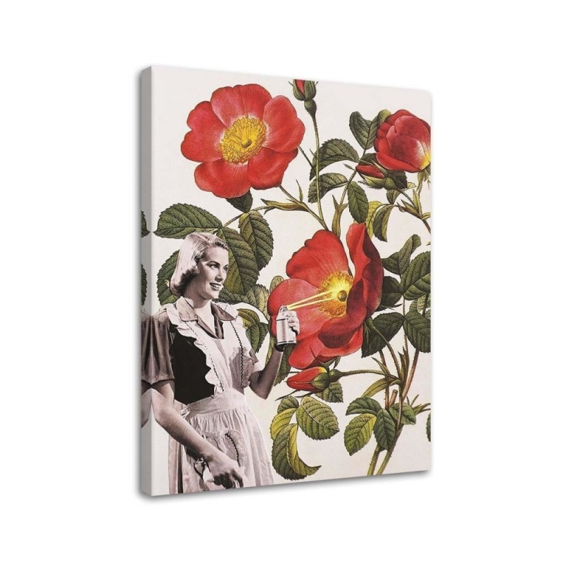 Wall art painting - Woman painting flowers Lili Chartrand | FEEBY