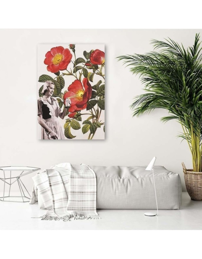 Wall art painting - Woman painting flowers Lili Chartrand | FEEBY