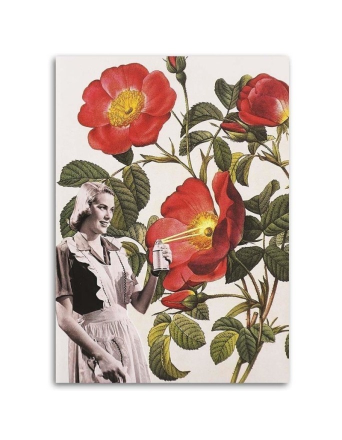 Wall art painting - Woman painting flowers Lili Chartrand | FEEBY