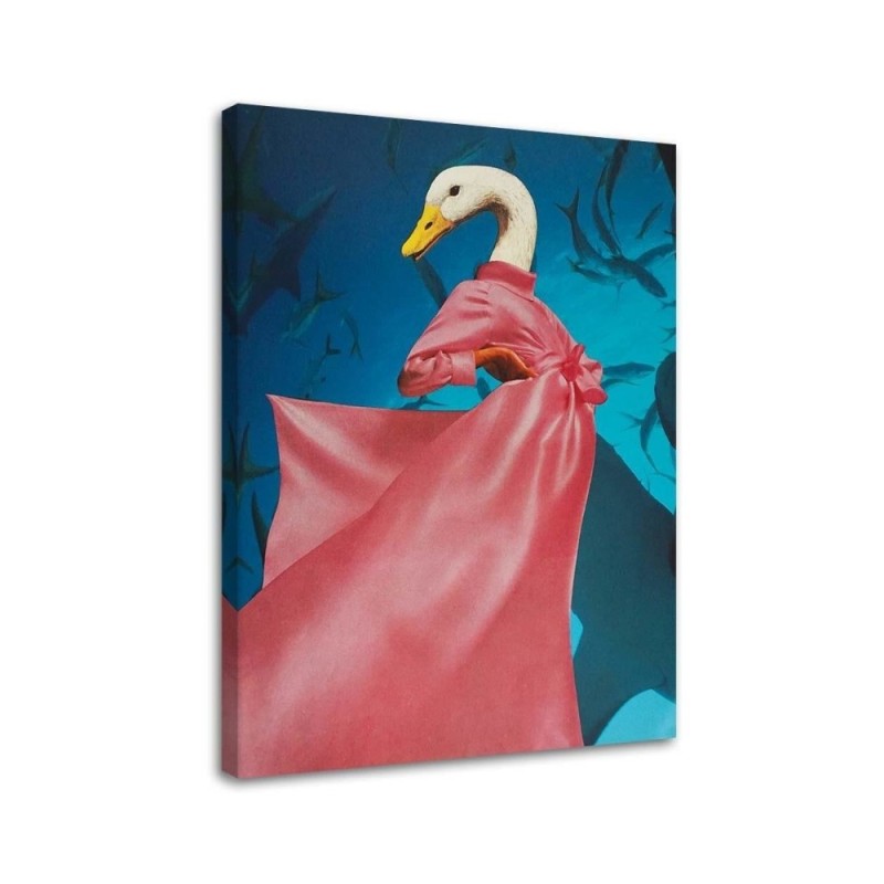 Wall art painting - Duck in pink dress Lili Chartrand | FEEBY