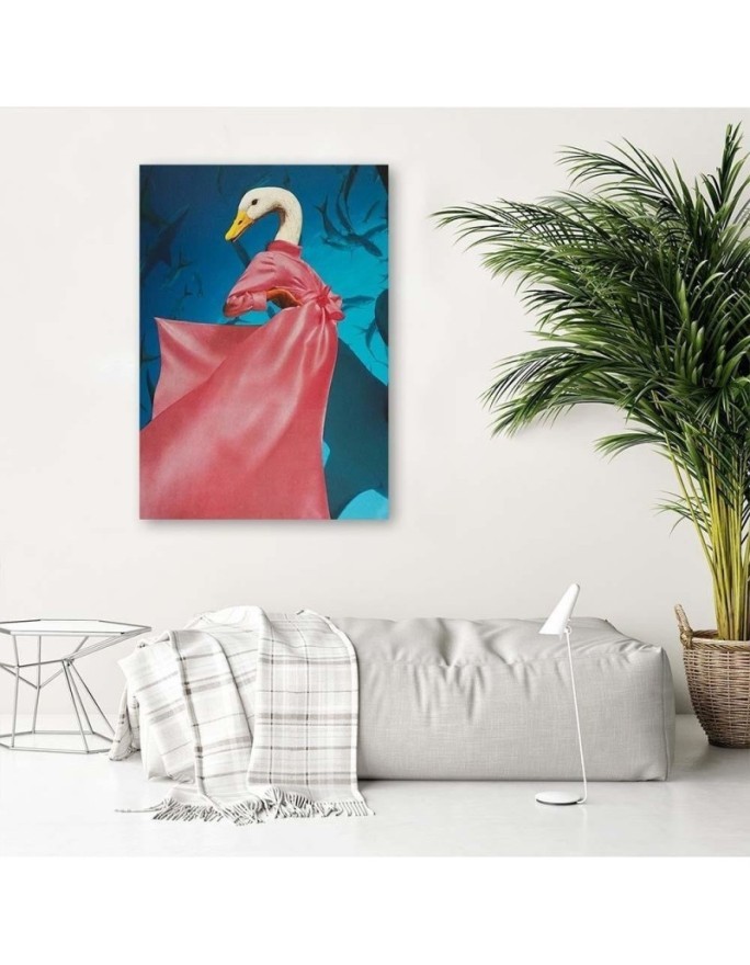 Wall art painting - Duck in pink dress Lili Chartrand | FEEBY