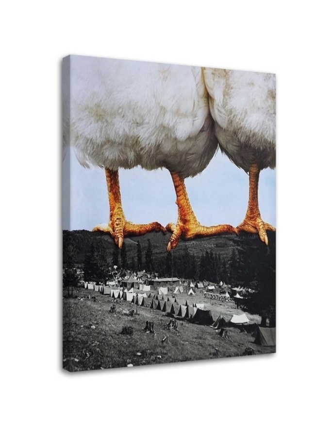 Living room painting - Hens standing on mountains Lili Chartrand | FEEBY