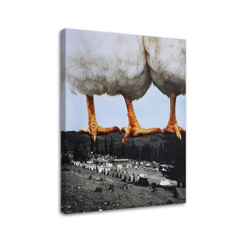 Living room painting - Hens standing on mountains Lili Chartrand | FEEBY