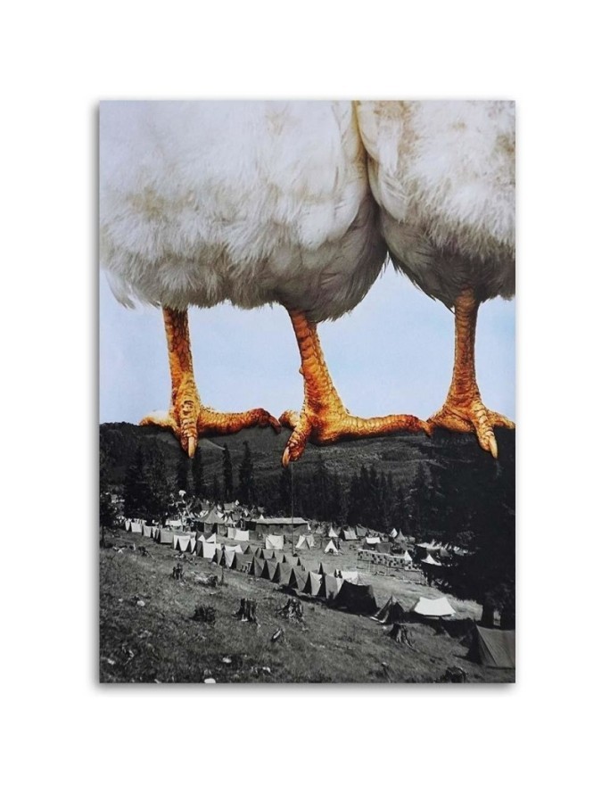 Living room painting - Hens standing on mountains Lili Chartrand | FEEBY