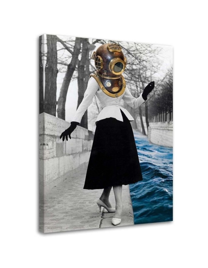 Wall painting - Woman with diver's helmet Lili Chartrand | FEEBY