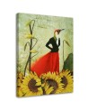 Surrealist Canvas painting - Bird in red skirt Lili Chartrand | FEEBY