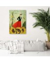 Surrealist Canvas painting - Bird in red skirt Lili Chartrand | FEEBY