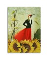 Surrealist Canvas painting - Bird in red skirt Lili Chartrand | FEEBY