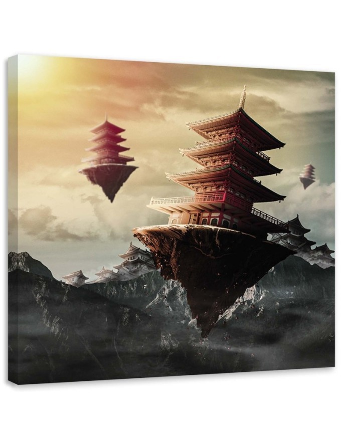 Wall art decoration - Chinese building abstract Zehem Chong | FEEBY