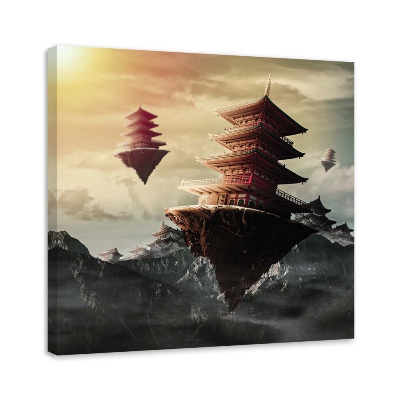 Wall art decoration - Chinese building abstract Zehem Chong | FEEBY