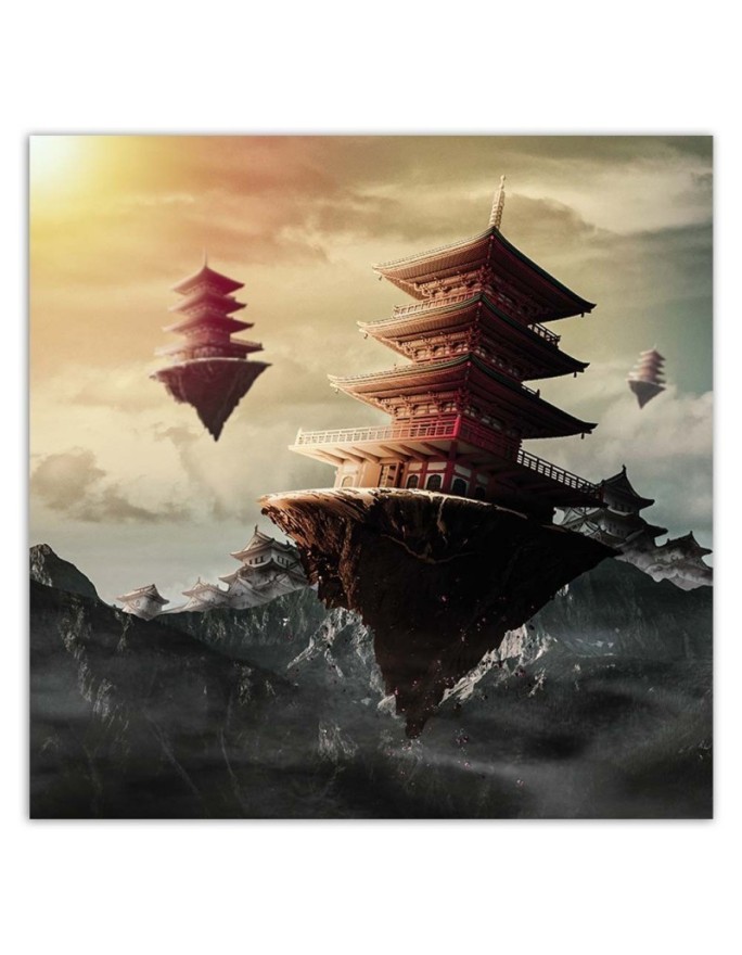 Wall art decoration - Chinese building abstract Zehem Chong | FEEBY