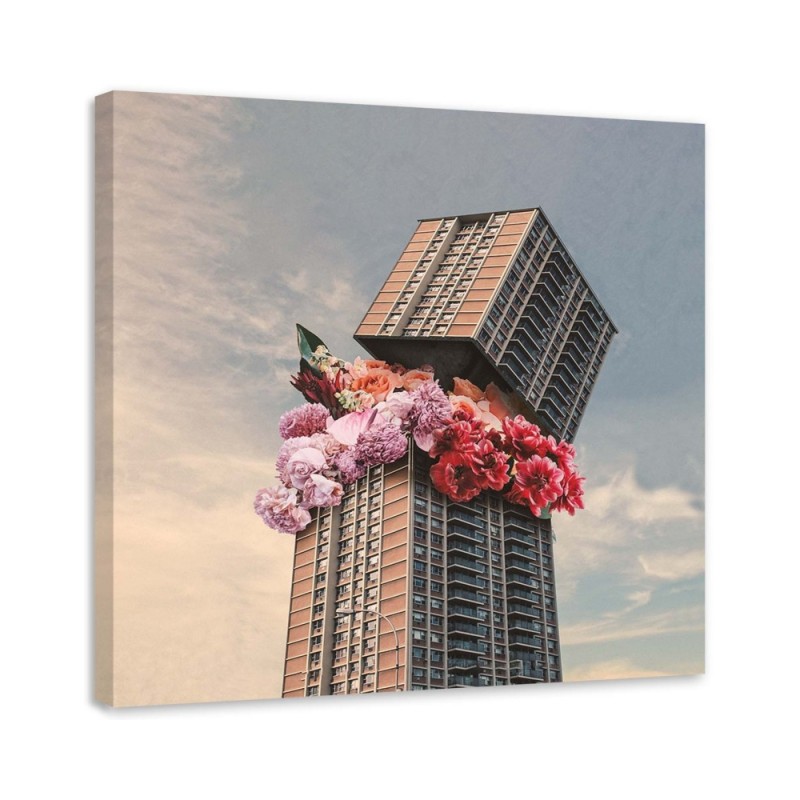 Modern Canvas paintings - Flowers in a skyscraper Zehem Chong | FEEBY