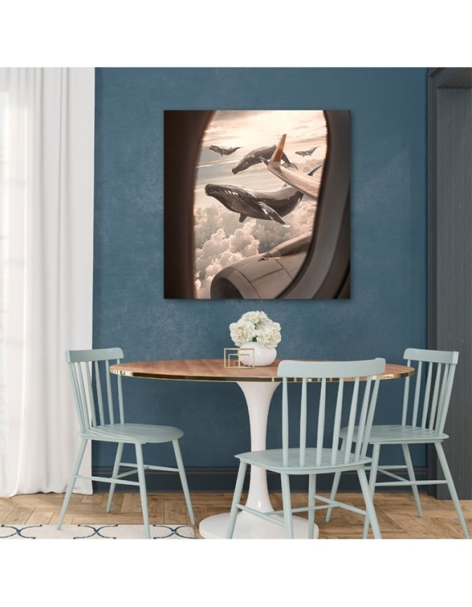 Unusual paintings for the living room - Whale view from a plane Zehem Chong | FEEBY
