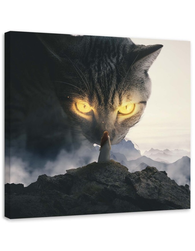 Stylish paintings for living room - Cat with yellow eyes Zehem Chong | FEEBY