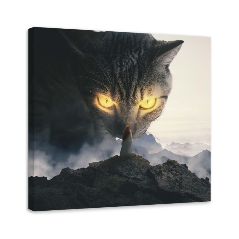 Stylish paintings for living room - Cat with yellow eyes Zehem Chong | FEEBY