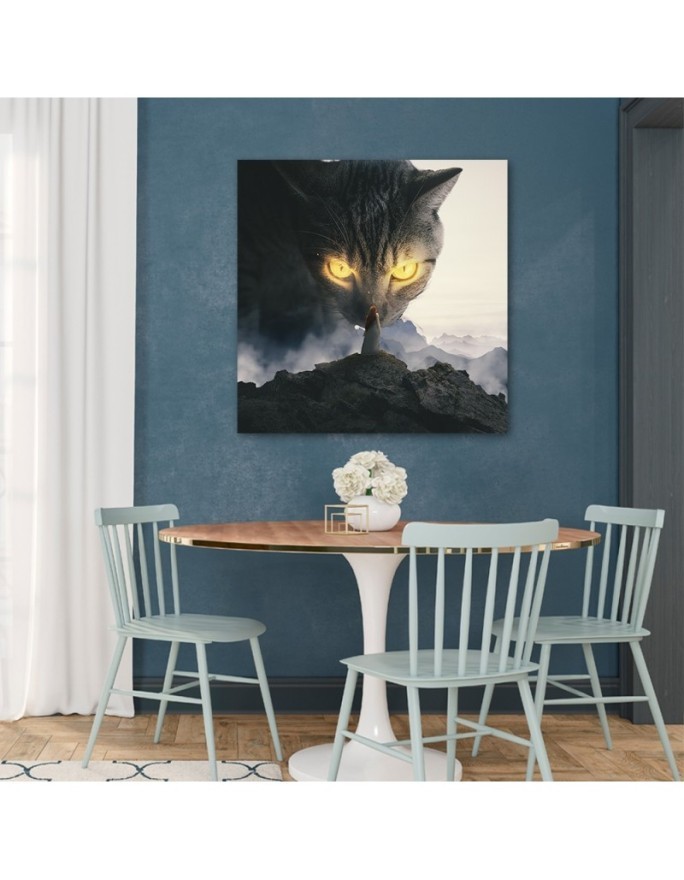 Stylish paintings for living room - Cat with yellow eyes Zehem Chong | FEEBY