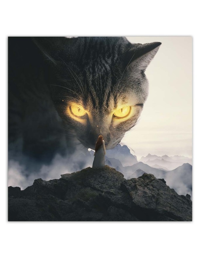 Stylish paintings for living room - Cat with yellow eyes Zehem Chong | FEEBY