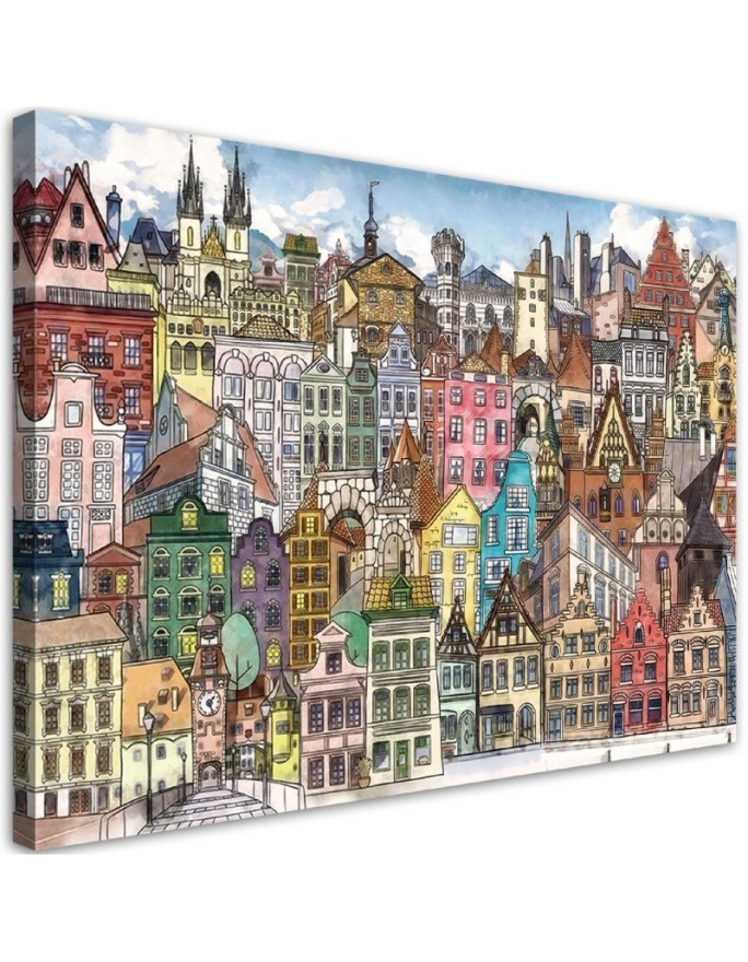 Canvas prints for children's room - Colourful city | FEEBY
