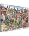 Canvas prints for children's room - Colourful city | FEEBY