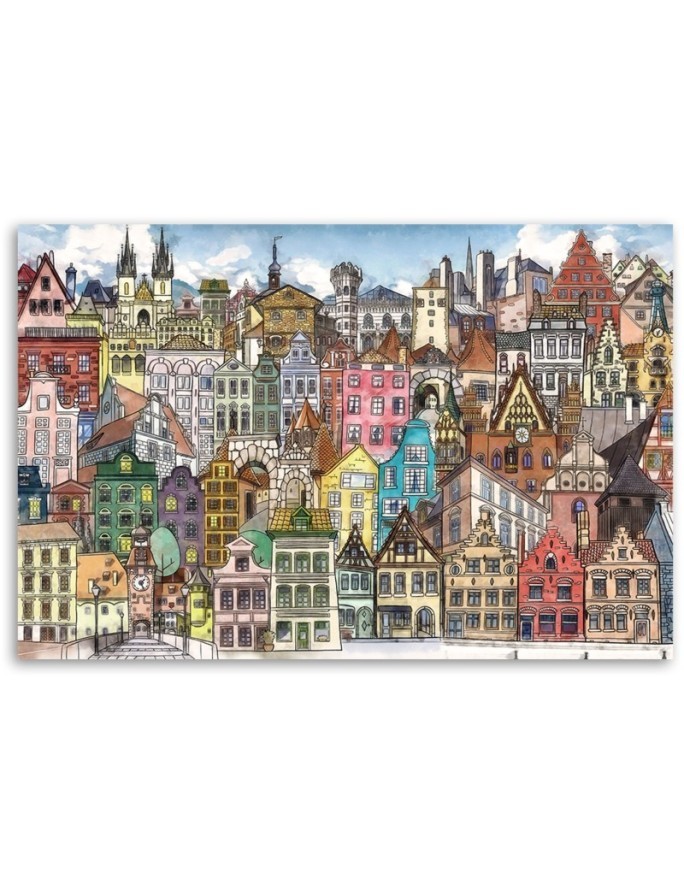 Canvas prints for children's room - Colourful city | FEEBY