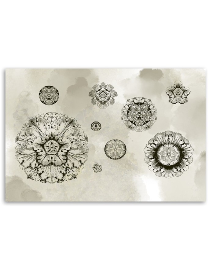 Canvas prints for modern living room - Floral geometric shapes | FEEBY
