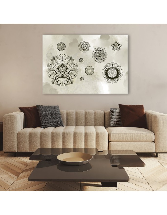 Canvas prints for modern living room - Floral geometric shapes | FEEBY