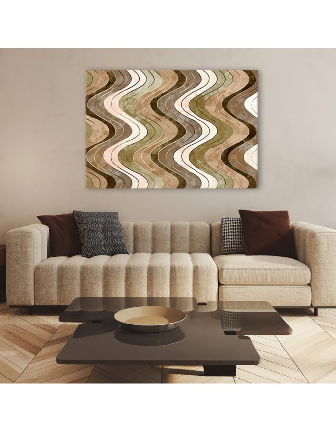 Wall art painting for living room - Vertical wavy lines | FEEBY