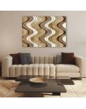 Wall art painting for living room - Vertical wavy lines | FEEBY