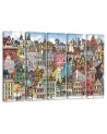 Canvas print for children's room 5-part - Merry city | FEEBY