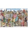 Canvas print for children's room 5-part - Merry city | FEEBY