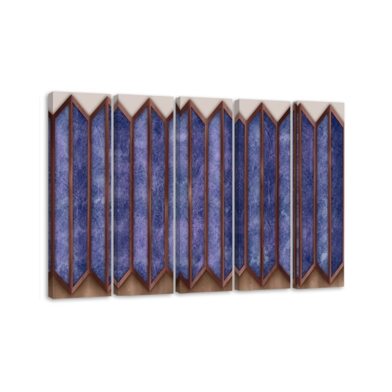 Five-part painting for living room - Colourful 3D windows | FEEBY