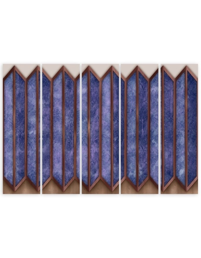 Five-part painting for living room - Colourful 3D windows | FEEBY