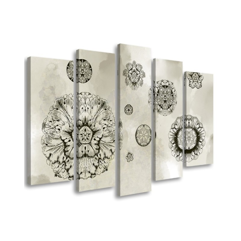 Wall art painting for living room - Floral geometric shapes | FEEBY